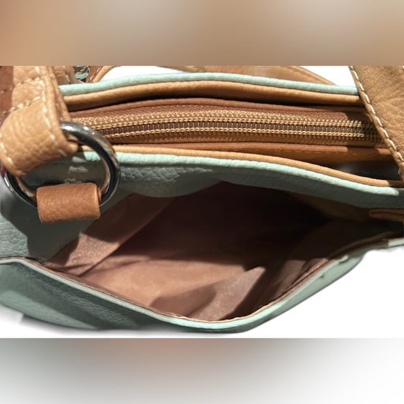 Koltov Mint Green Crossbody Bag with Tan Accents - Picture 8 of 11